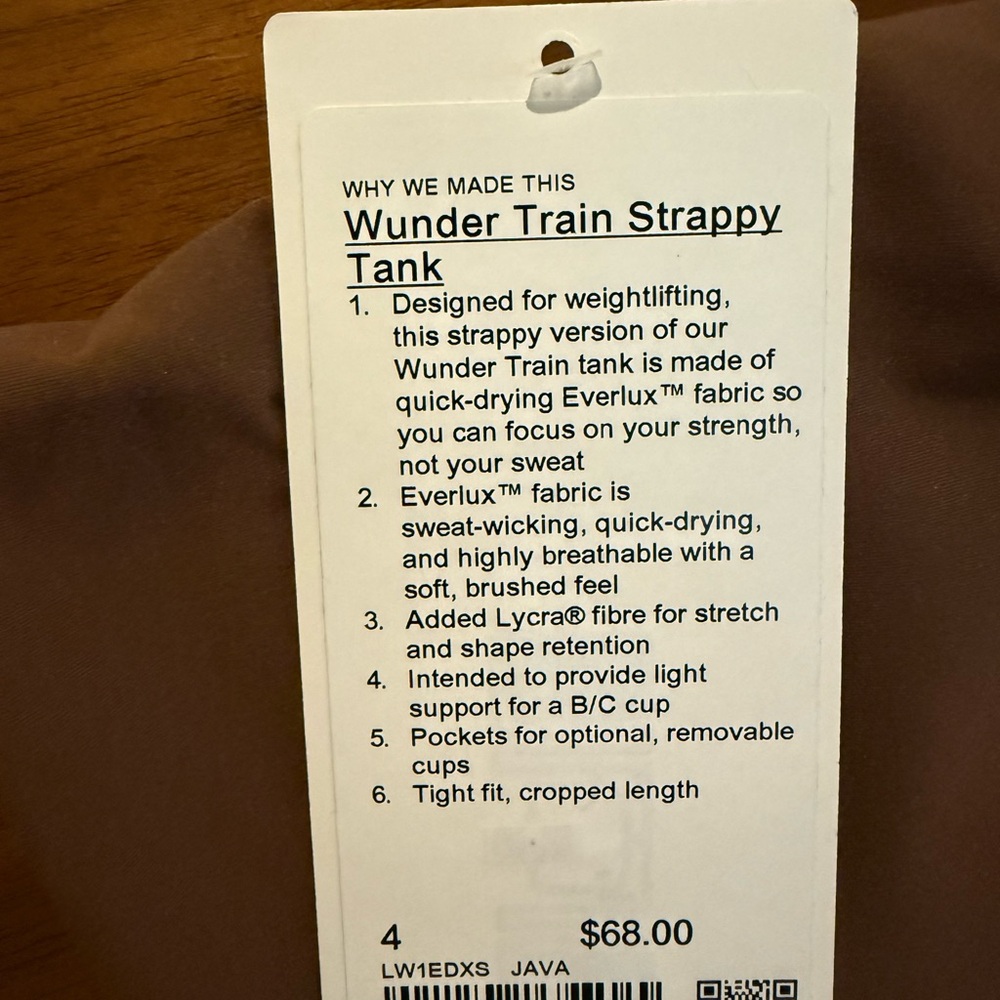 Wunder Train Strappy Tank- Java - Picture 7 of 7